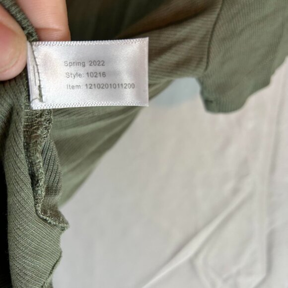 Marine Layer Womens Top M Green Lexi 10216 Twist Front Shirt Stretch Casual - Picture 4 of 10